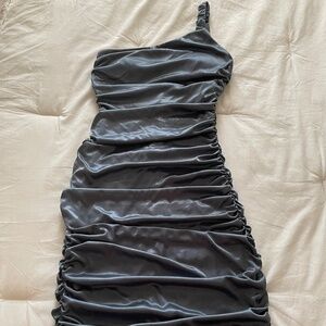 Metallic Blue Cocktail Dress